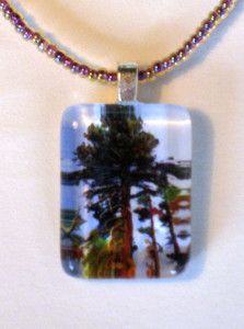 Beaded Necklace with Big Pine Pendant